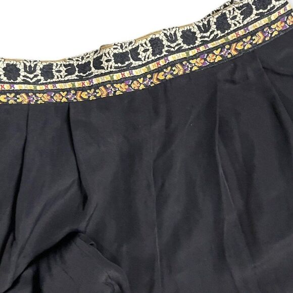 Melrose Crop Leg Pants Women's 14 Black Boho Casual Academia Gypsy Hippie VTG - Picture 4 of 7